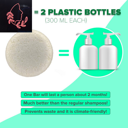 Solid Shampoo Bar and Conditioner Effect Hair Soap – 100% Organic Shampoo Bars for Hair with All Natural Plant Based Essential Oils and Zero Waste Biodegradable Packaging (Coconut)